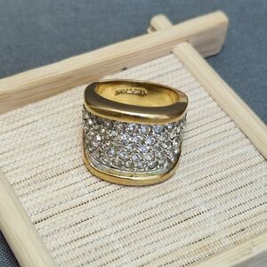 14k Gold Electroplated Espo Ring With Cz Stones Size 7